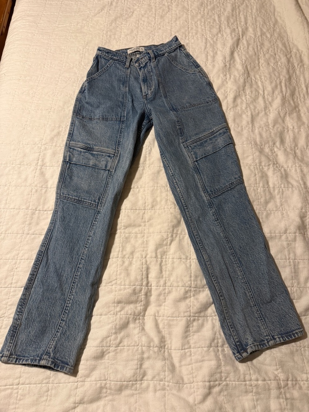 Abercrombie & Fitch Curve Love 27 x 30 the 90’s Straight Ultra High Rise Cargo